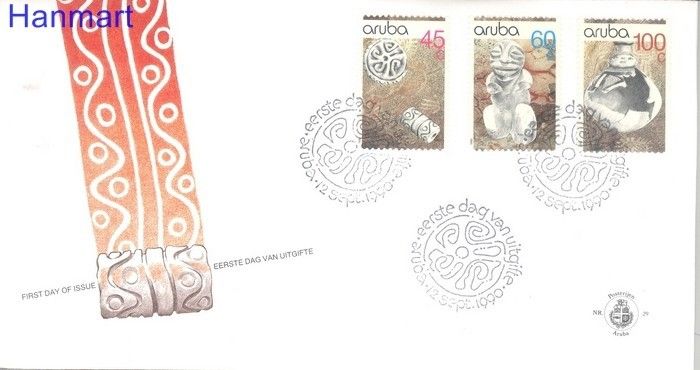 Znaczek Aruba 1990 Mi 80-82 FDC