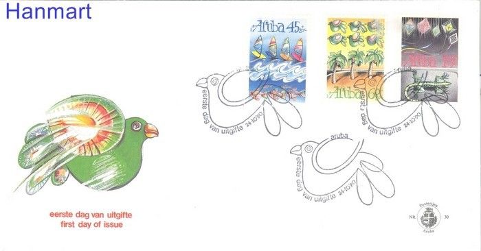Znaczek Aruba 1990 Mi 83-85 FDC