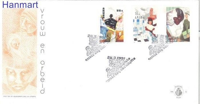 Znaczek Aruba 1991 Mi 89-91 FDC