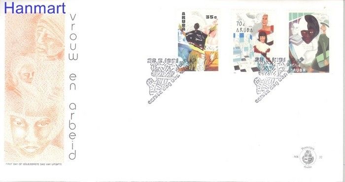 Znaczek Aruba 1991 Mi 89-91 FDC