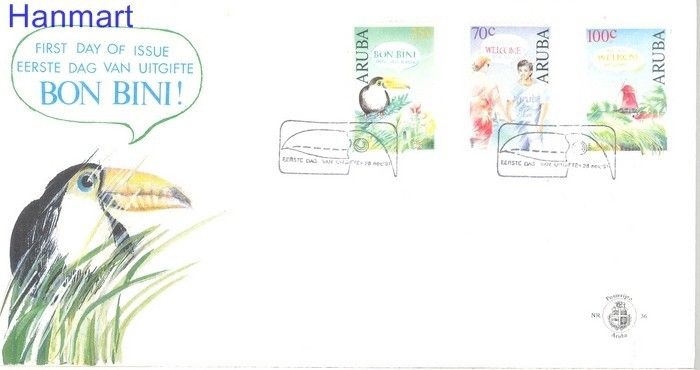 Znaczek Aruba 1991 Mi 100-102 FDC