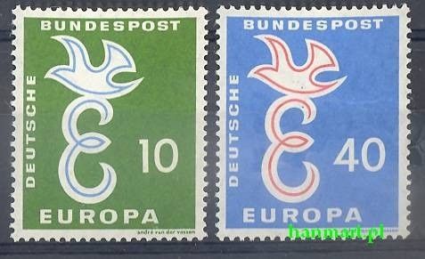 Znaczek Niemcy 1958 Mi 295-296 Czyste **