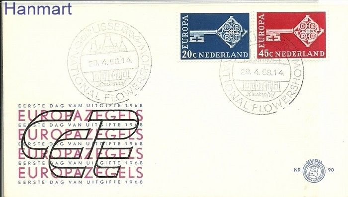 Znaczek Holandia 1968 Mi 899-900 FDC