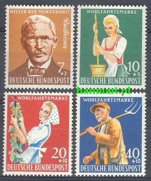 Znaczek Niemcy 1958 Mi 297-300 Czyste **