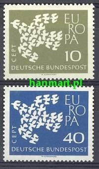 Znaczek Niemcy 1961 Mi 367-368 Czyste **