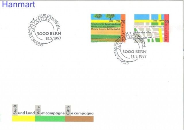 Znaczek Szwajcaria 1997 Mi 1616-1617 FDC