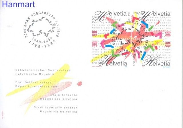 Znaczek Szwajcaria 1998 Mi 1633-1636 FDC