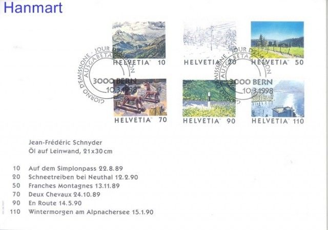 Znaczek Szwajcaria 1998 Mi 1643-1648 FDC