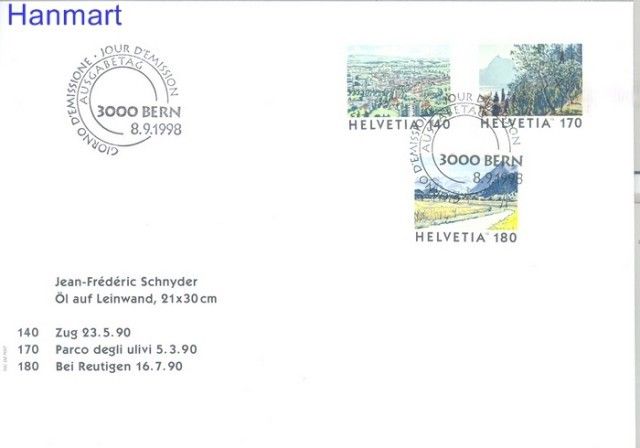 Znaczek Szwajcaria 1998 Mi 1655-1657 FDC