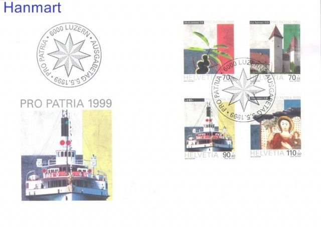 Znaczek Szwajcaria 1999 Mi 1681-1684 FDC