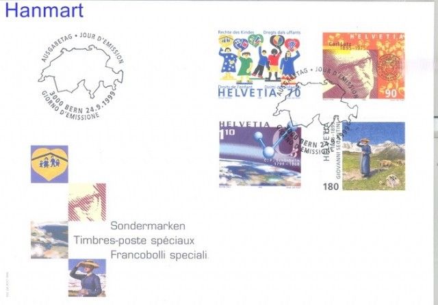 Znaczek Szwajcaria 1999 Mi 1695-1698 FDC