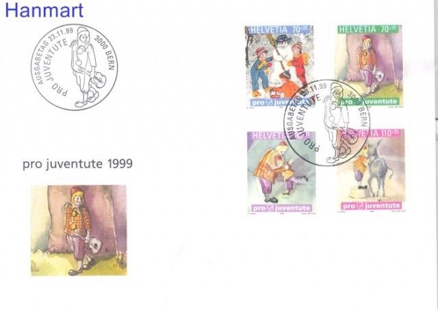 Znaczek Szwajcaria 1999 Mi 1701-1704 FDC