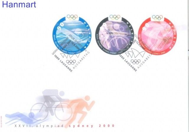 Znaczek Szwajcaria 2000 Mi 1735-1737 FDC