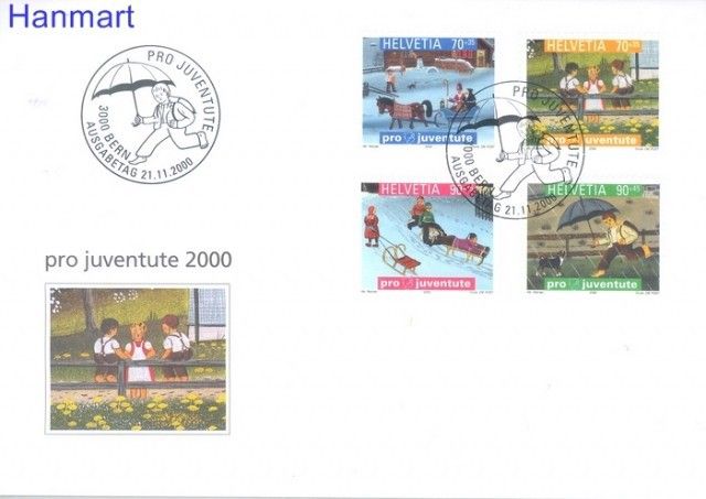 Znaczek Szwajcaria 2000 Mi 1740-1743 FDC