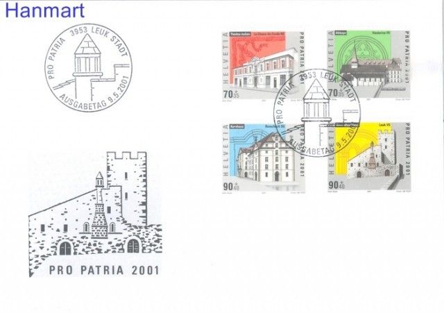 Znaczek Szwajcaria 2001 Mi 1753-1756 FDC