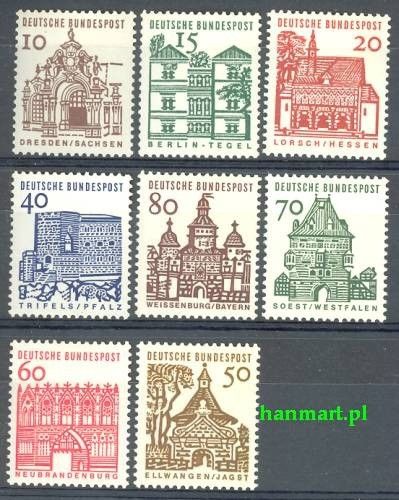 Znaczek Niemcy 1964 Mi 454-461 Czyste **