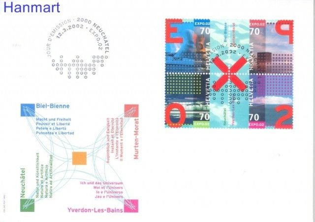 Znaczek Szwajcaria 2002 Mi 1785-1788 FDC