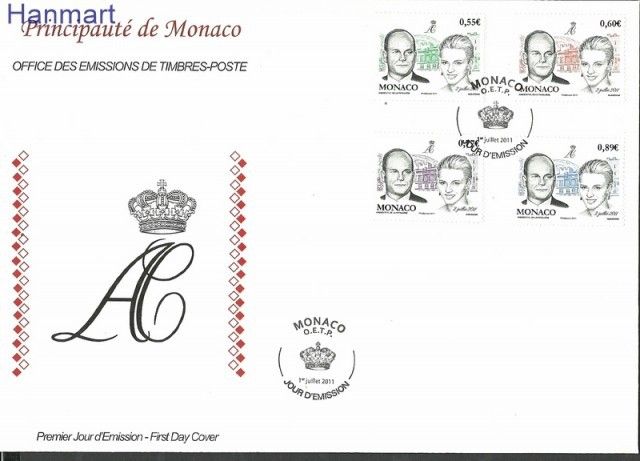 Znaczek Monako 2011 Mi 3042-3046 FDC
