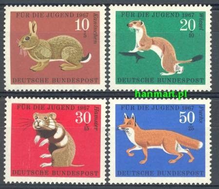 Znaczek Niemcy 1967 Mi 529-532 Czyste **