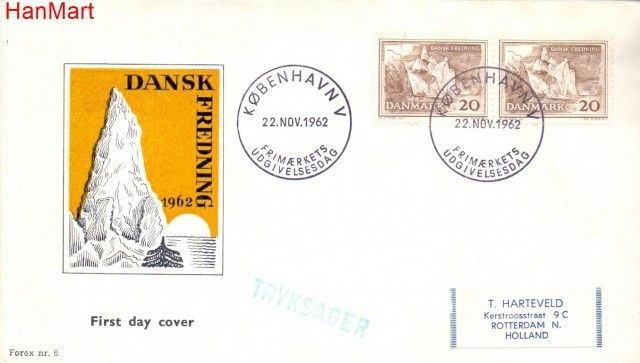 Znaczek Dania 1962 FDC