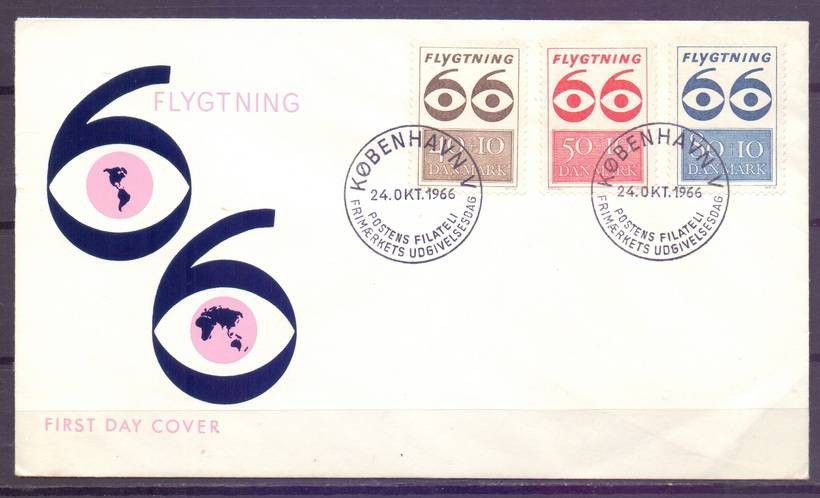 Znaczek Dania 1966 Mi 445-447 FDC