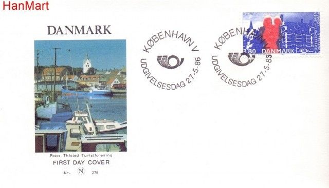 Znaczek Dania 1986 Mi 869 FDC