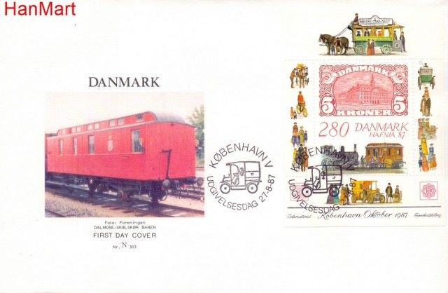 Znaczek Dania 1987 Mi bl 7 FDC