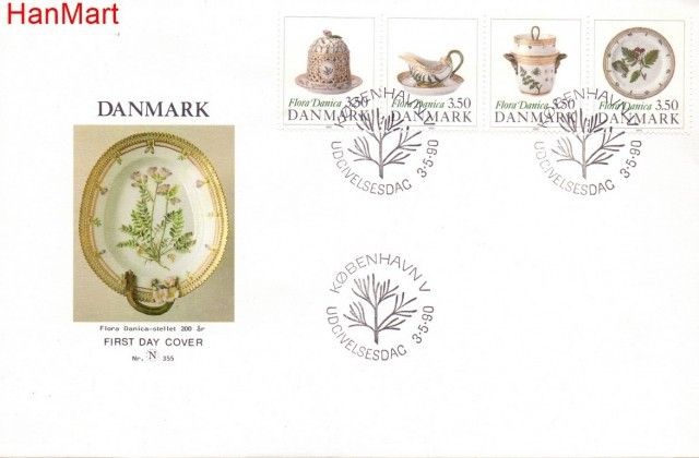 Znaczek Dania 1990 Mi 977-980 FDC