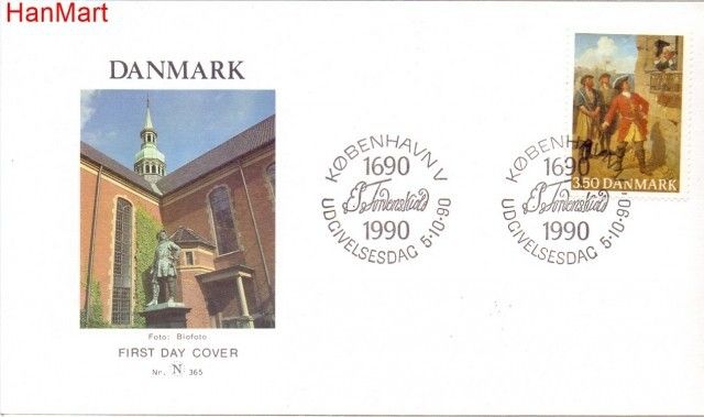 Znaczek Dania 1990 Mi 990 FDC
