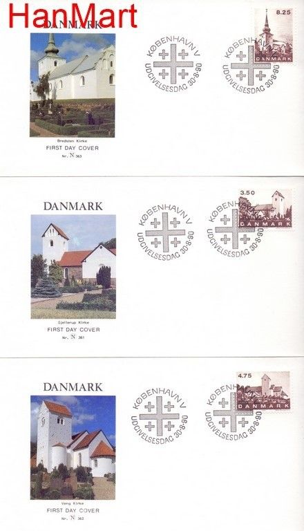 Znaczek Dania 1990 Mi 986-988 FDC