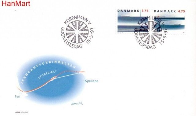 Znaczek Dania 1997 Mi 1150-1151 FDC
