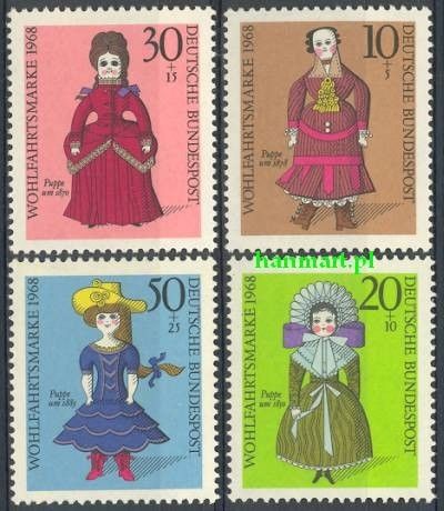 Znaczek Niemcy 1968 Mi 571-574 Czyste **