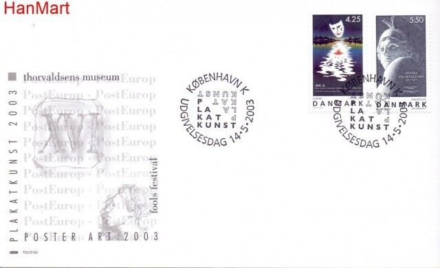 Znaczek Dania 2003 Mi 1341-1342 FDC