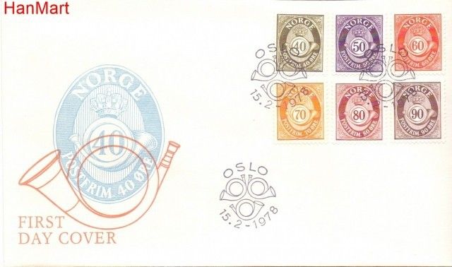 Znaczek Norwegia 1978 Mi 758-763 FDC