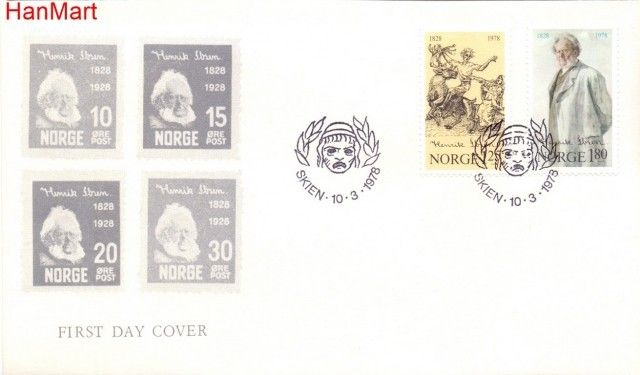 Znaczek Norwegia 1978 Mi 764-765 FDC