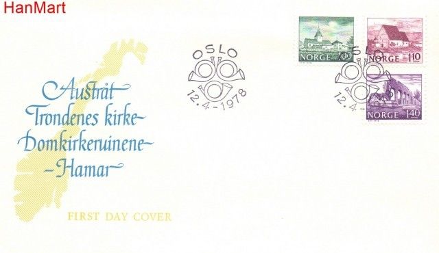 Znaczek Norwegia 1978 Mi 766-768 FDC