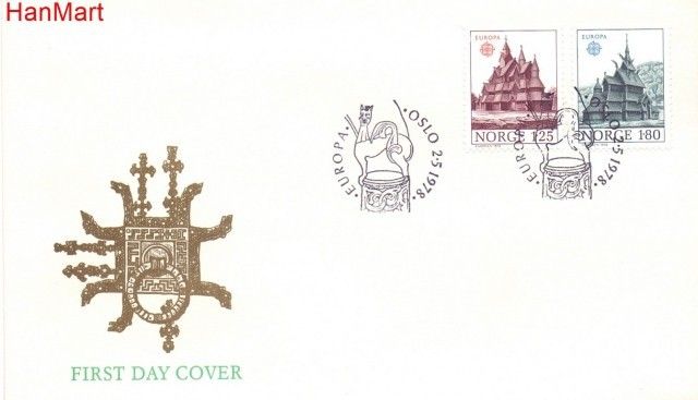 Znaczek Norwegia 1978 Mi 769-770 FDC