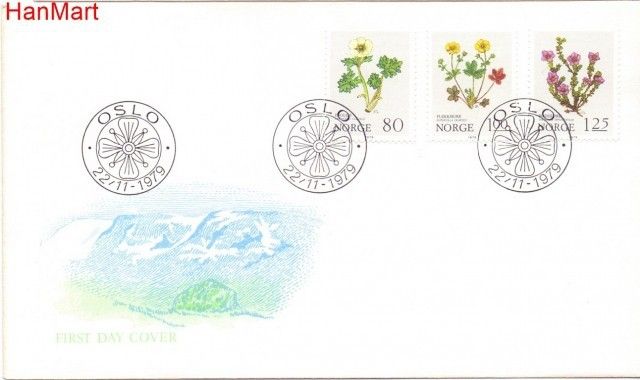 Znaczek Norwegia 1979 Mi 806-808 FDC