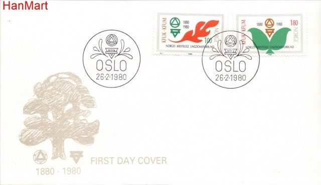 Znaczek Norwegia 1980 Mi 809-810 FDC