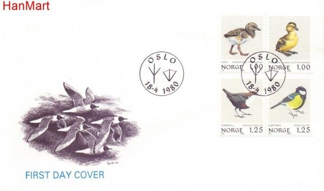 Znaczek Norwegia 1980 Mi 811-814 FDC