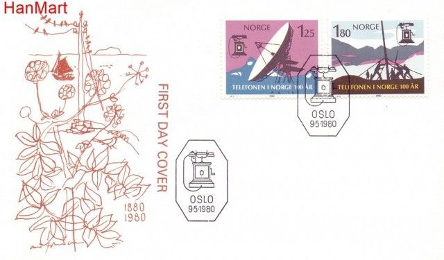 Znaczek Norwegia 1980 Mi 815-816 FDC