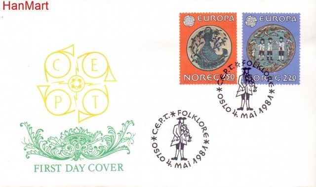 Znaczek Norwegia 1981 Mi 836-837 FDC