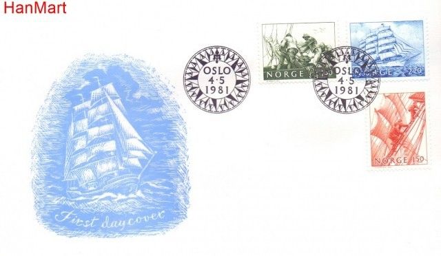 Znaczek Norwegia 1981 Mi 838-840 FDC