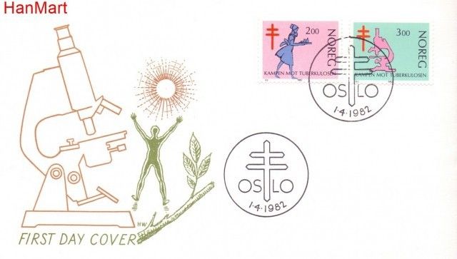 Znaczek Norwegia 1982 Mi 862-863 FDC