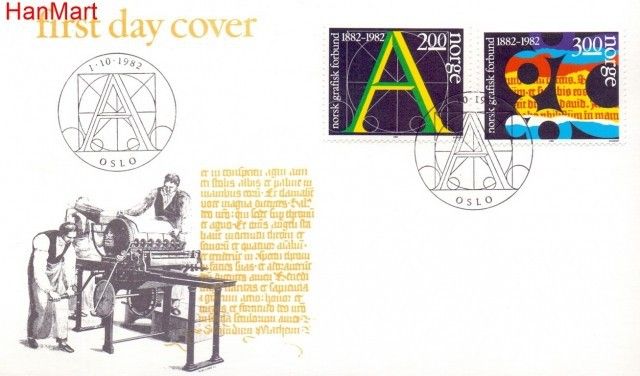 Znaczek Norwegia 1982 Mi 872-873 FDC