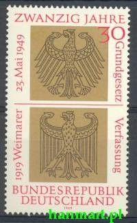 Znaczek Niemcy 1969 Mi 585 Czyste **