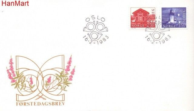 Znaczek Norwegia 1983 Mi 876-877 FDC