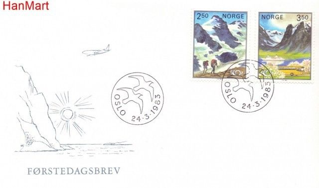 Znaczek Norwegia 1983 Mi 881-882 FDC