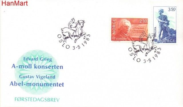 Znaczek Norwegia 1983 Mi 885-886 FDC