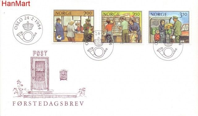 Znaczek Norwegia 1984 Mi 896-898 FDC